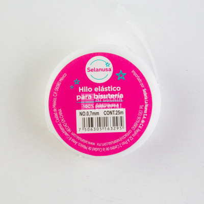 MERCERIA HILO ELASTICO TRANSPARENTE #7 C/25 MTS.