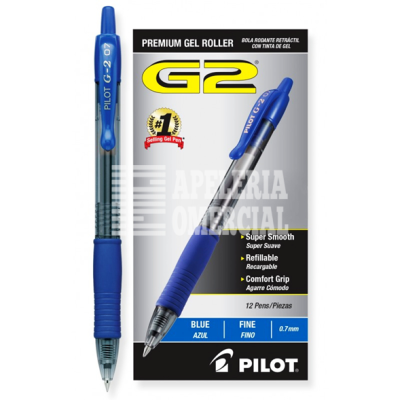 Papelería Comercial - BOLÍGRAFO PILOT G-2 RETRACTABLE AZUL