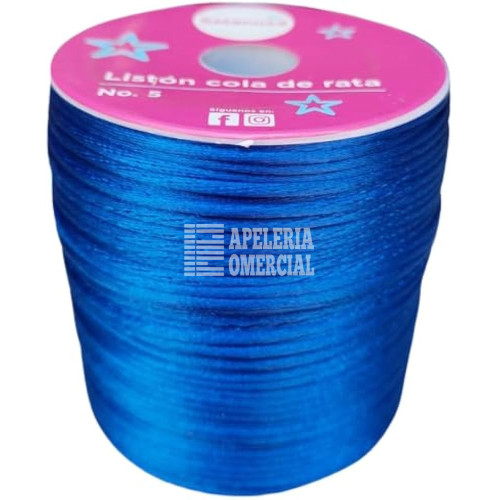Azul Rata Color Papelería Comercial - MERCERIA LISTON COLA DE RATA ROLLO COLOR AZUL REY