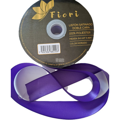 MERCERIA LISTON SATINADO 1 1/2" X 45 M. COLOR MORADO