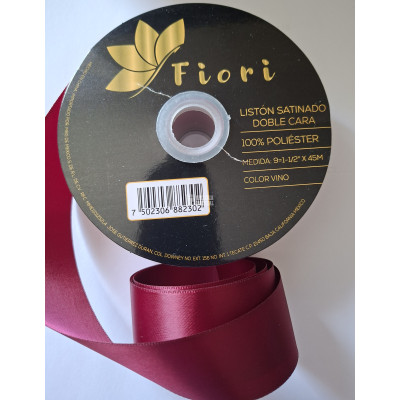MERCERIA LISTON SATINADO 1 1/2" X 45 M. COLOR VINO