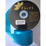 MERCERIA LISTON SATINADO 1 1/2" X 45 M. COLOR AZUL TURQUESA